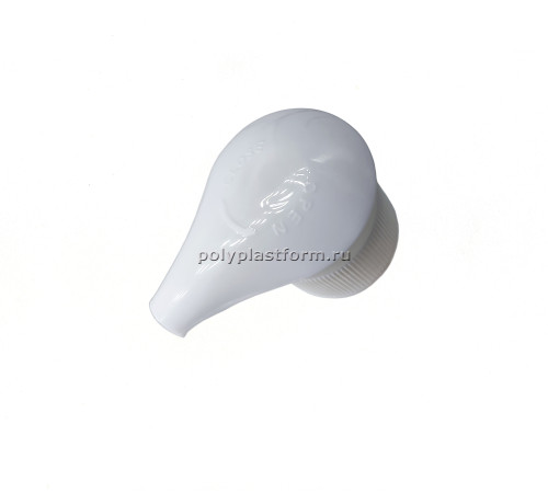 Дозатор для мыла выкручивающийся 28/410 DIN, цвет белый, юбка ребристая, носик круглый лепесток, тру